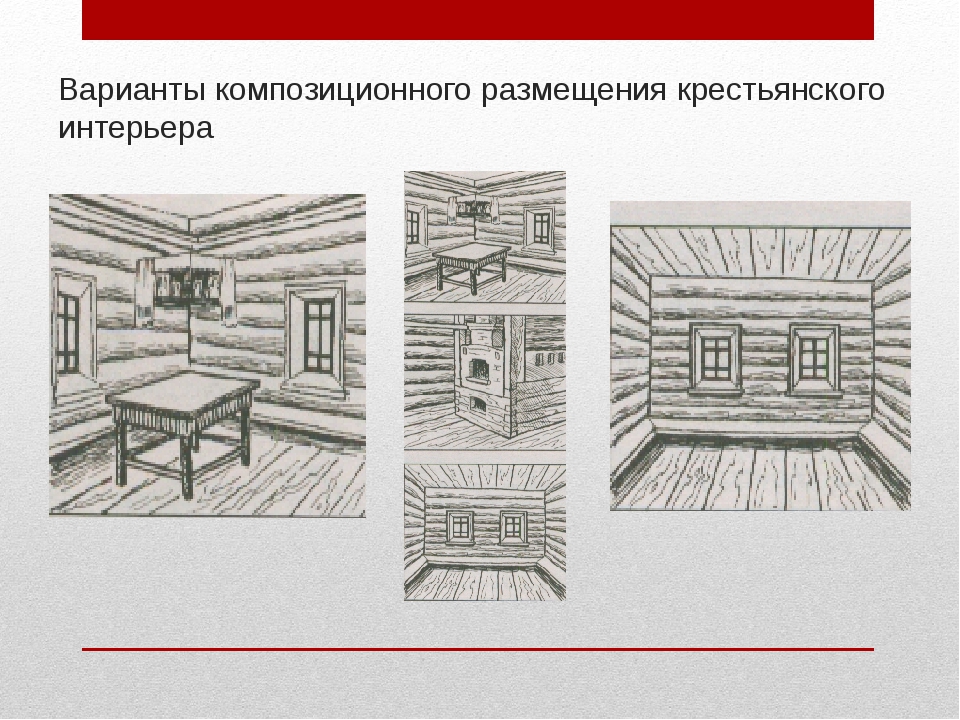 Интерьер Русской Избы Рисунок