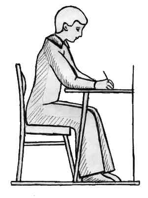 Человек сидит на стуле карандашом