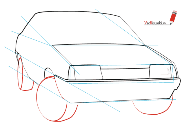 Ваз 2114 рисунок карандашом