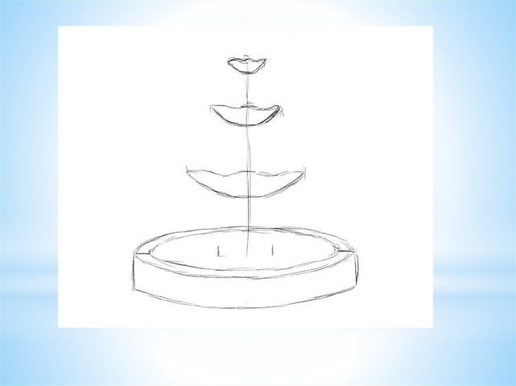 Как нарисовать фонтан легко и просто и красиво
