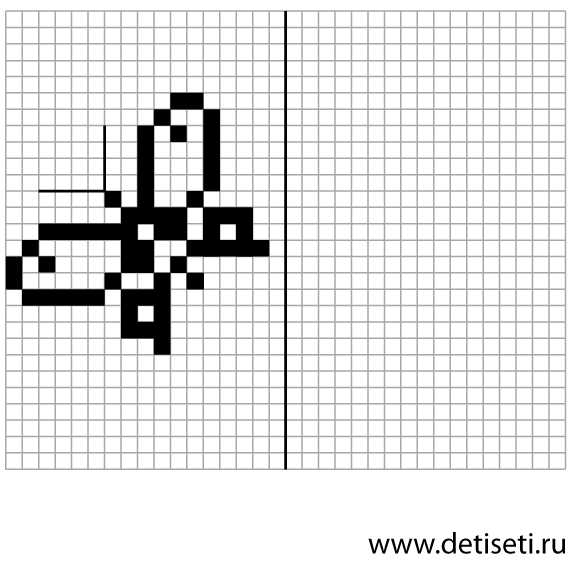 Рисунки по клеткам черно белые легкие