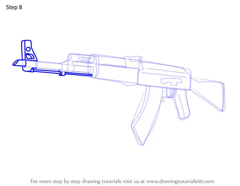 Как нарисовать ак 47 карандашом