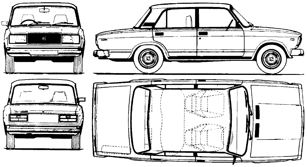 Рисунок ваз 2107 сзади