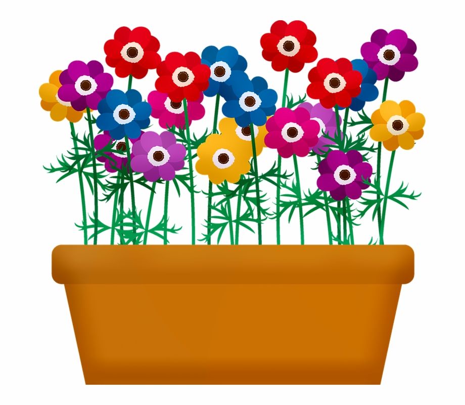 Картинка цветочная клумба для детей