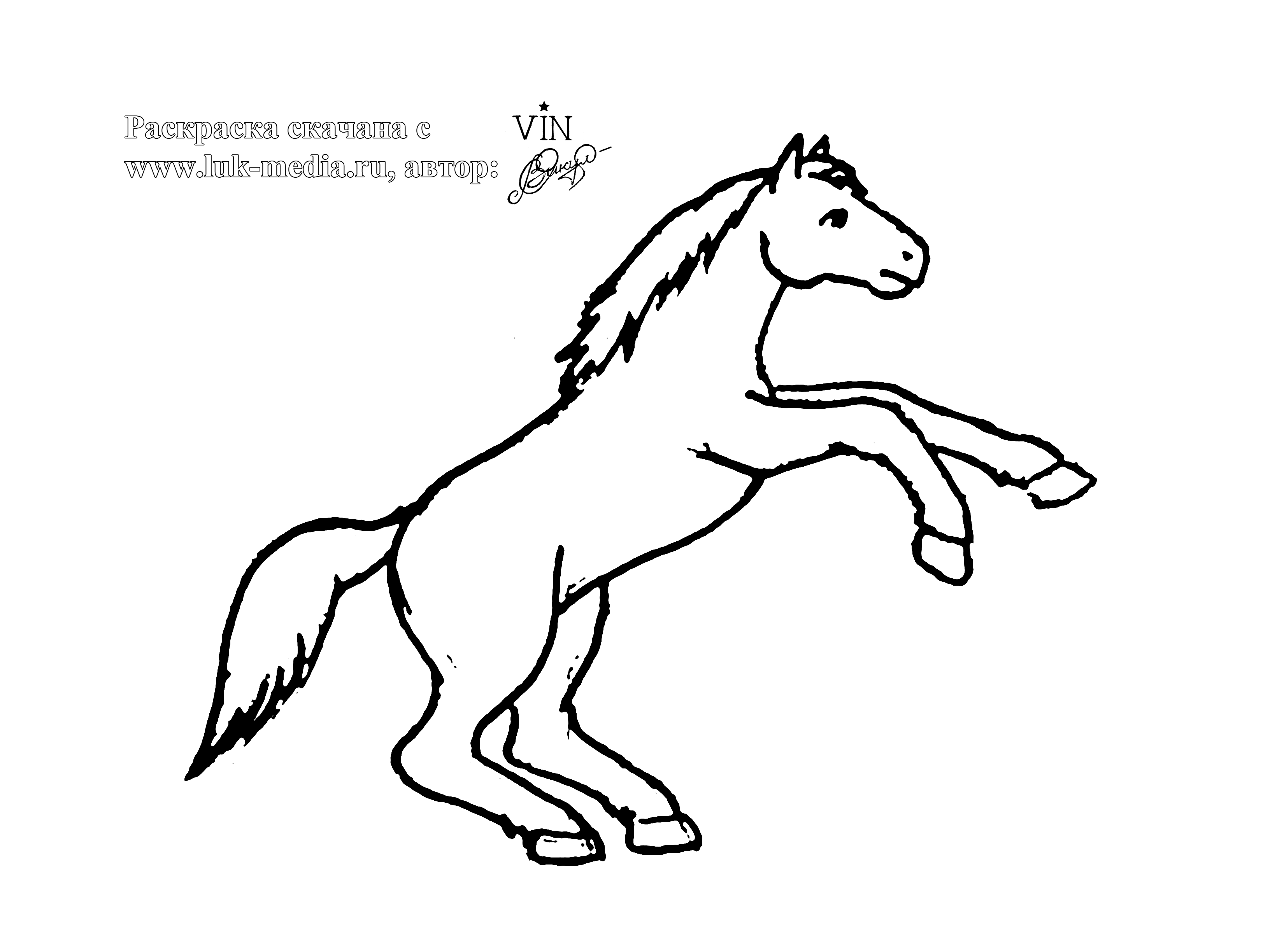Конь с не раскрашеным хвостом