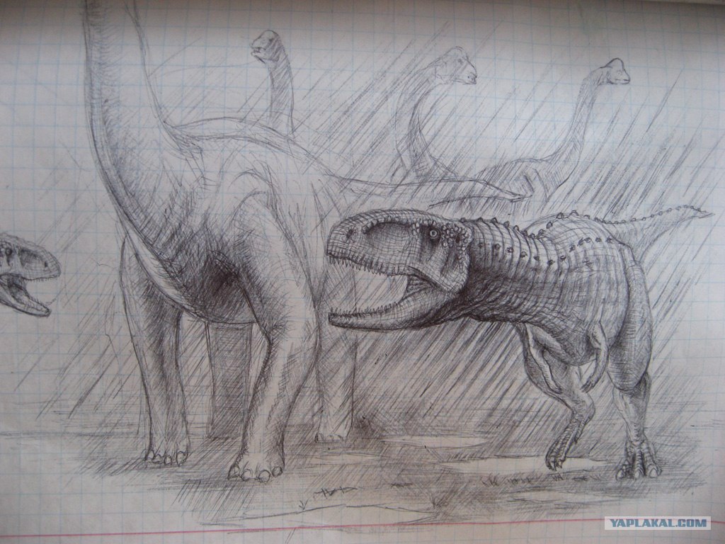 Динозавры Рисунок Карандашом