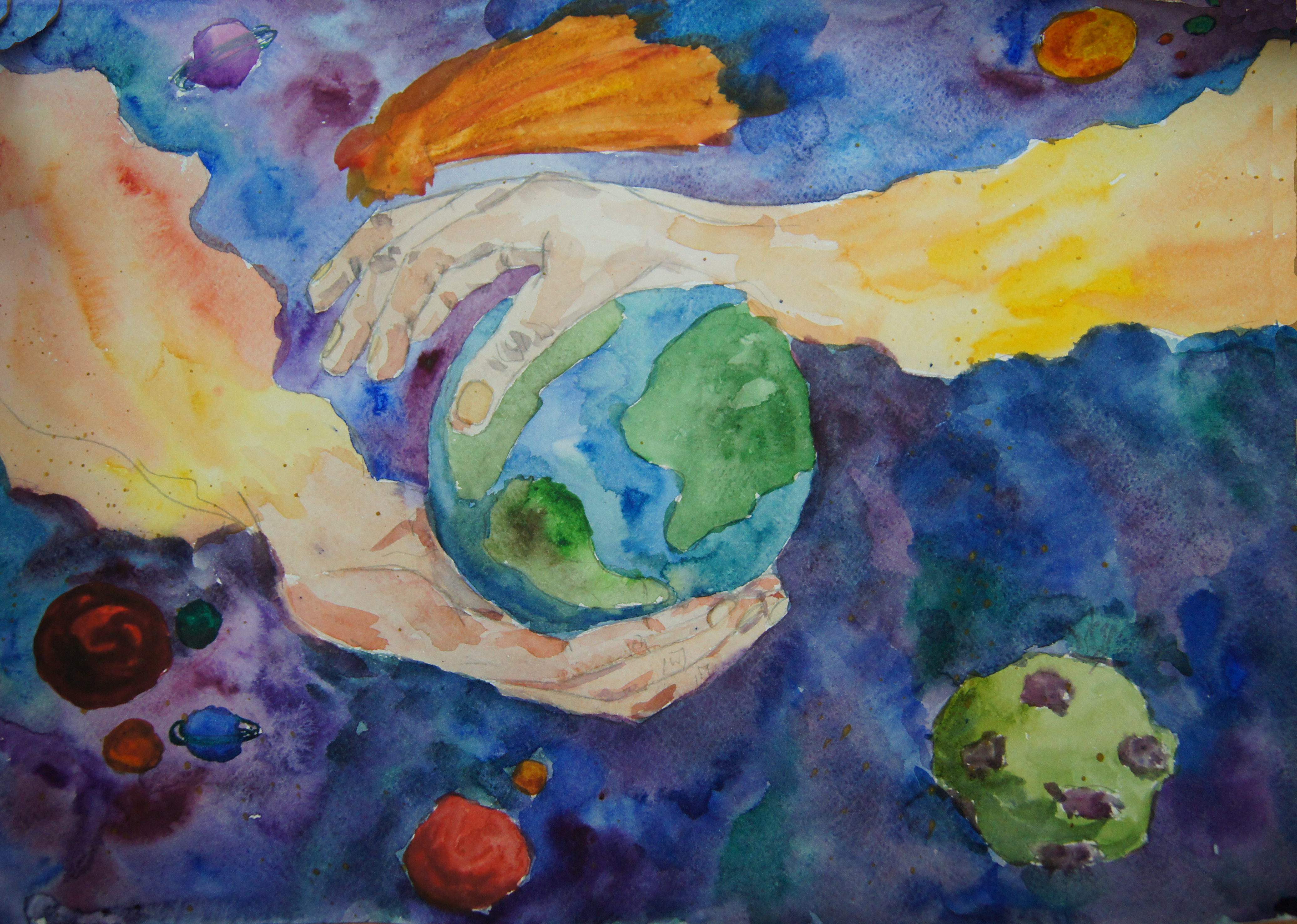 Планета рисунок 5 класс. Рисунок на тему космос. Космос глазами детей. Рисунок на тему земля. Рисование планеты.
