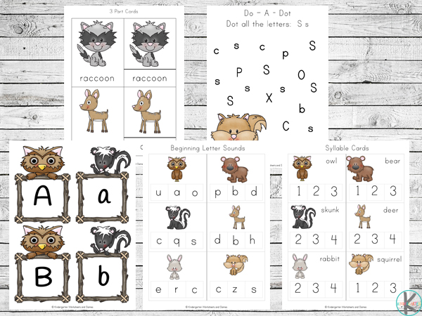 Alphabet Forest Animals Printables