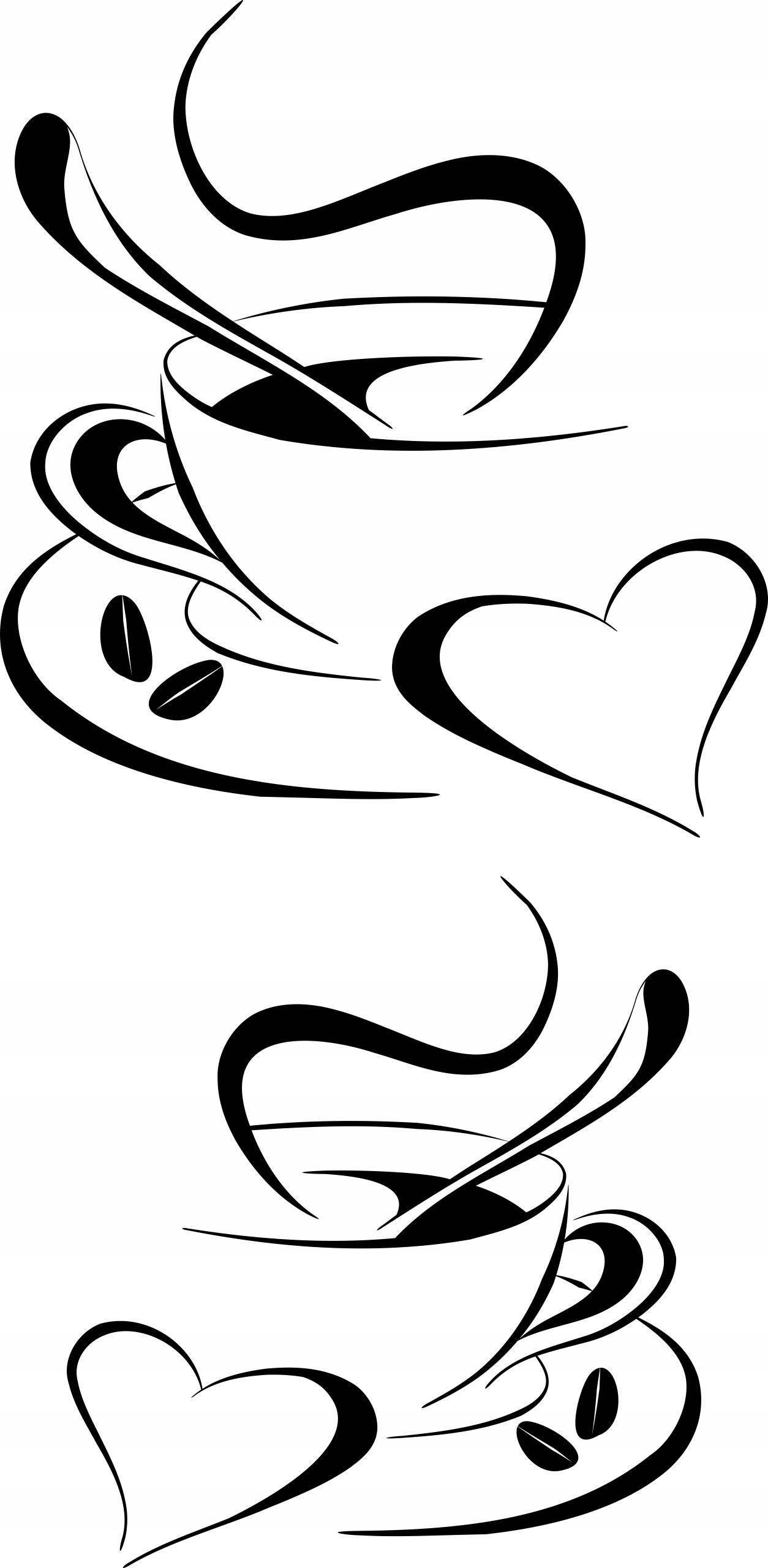 чашка кофе черно белые картинки