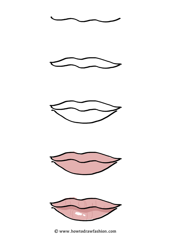 Как рисовать правильно губы поэтапно