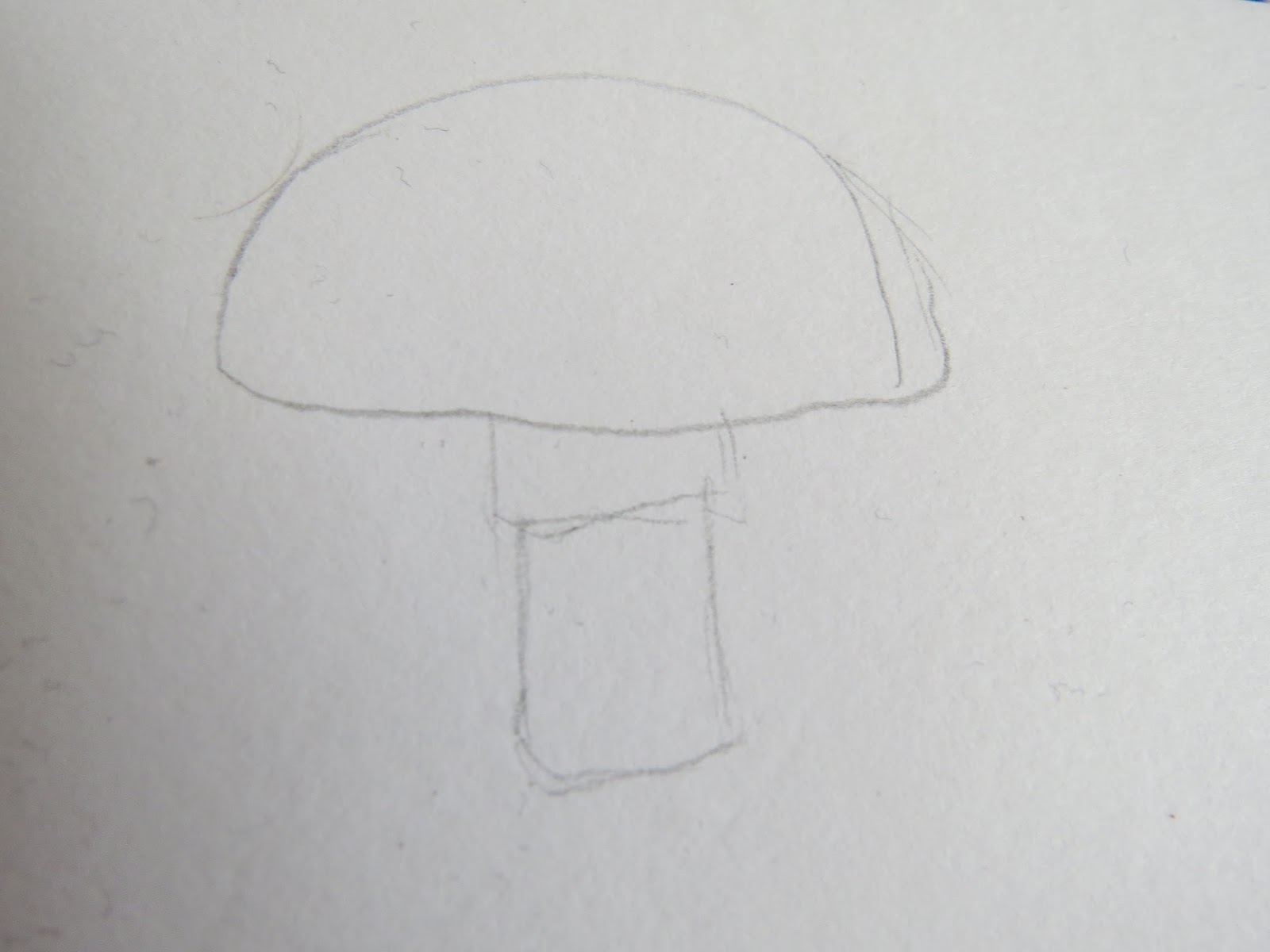 Белый гриб нарисовать легко