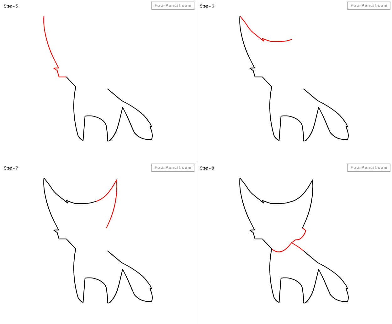 Как рисовать поэтапно лисичек Феникс