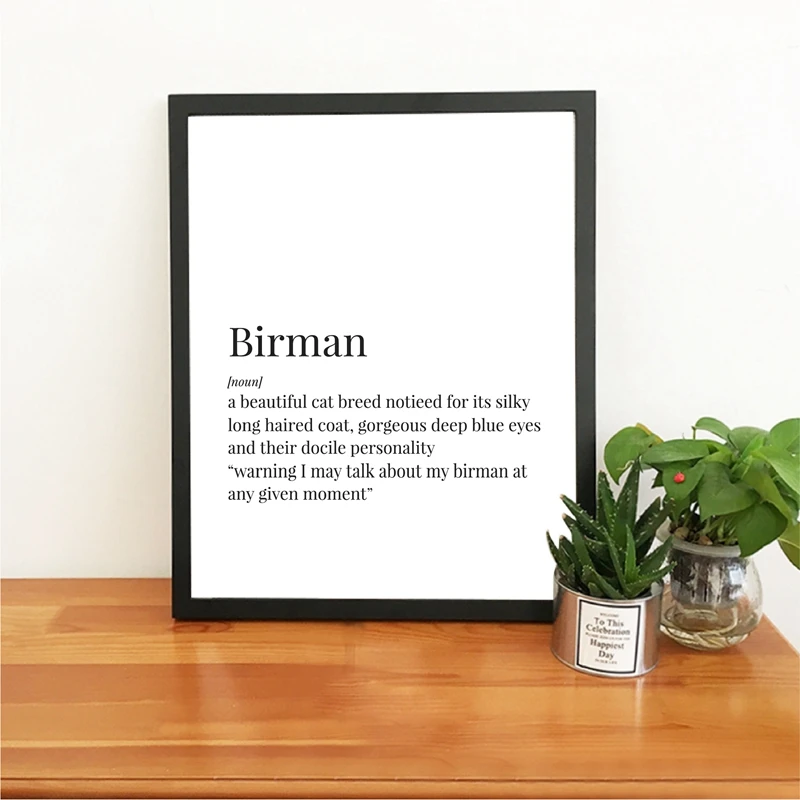 Birman Cat Canvas Art Picture Home Decor