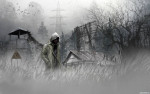 Картинка с артом игры Stalker с парнем в капюшоне в зоне радиоактивного поражения