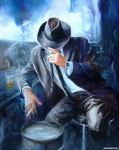 Аватар с мужчиной в костюме, шляпе и с сигаретой в руке