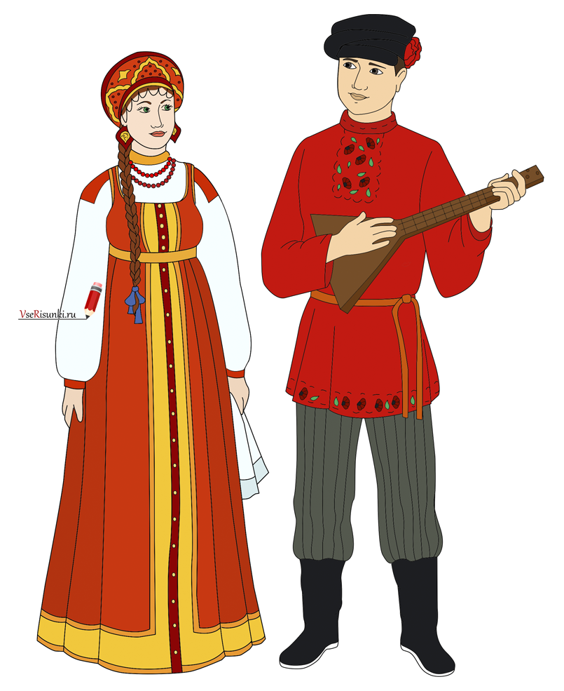 Русский национальный костюм мужской и женский картинки