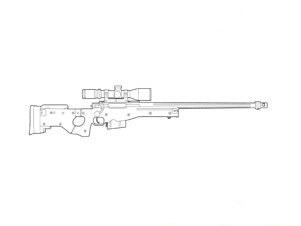 Снайперская винтовка AWM рисунок