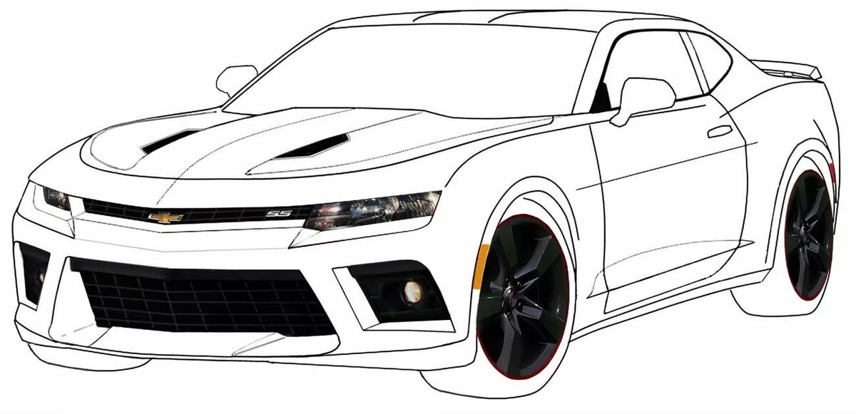 Как нарисовать chevrolet camaro поэтапно