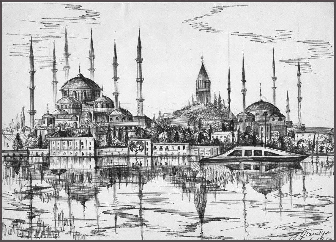 Мечеть рисунок карандашом легкий