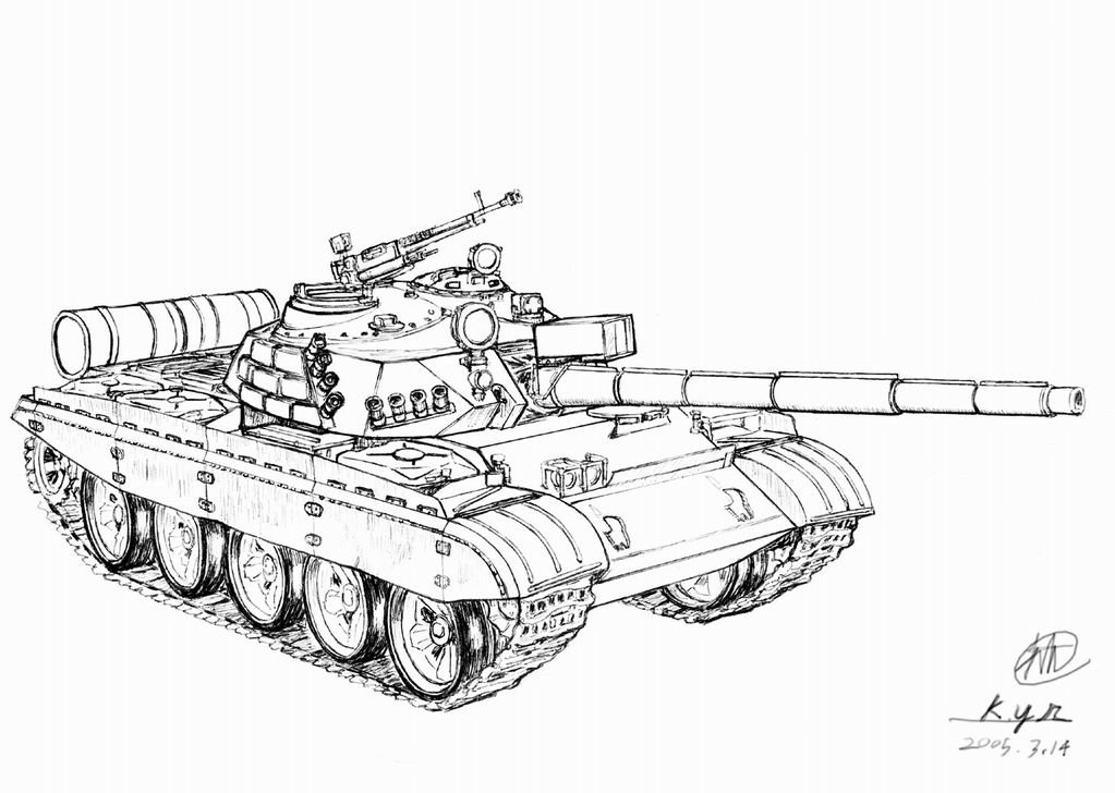 Т 72 рисунок карандашом