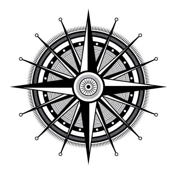 How To Create an Ornate Compass Rose in Illustrator Compass rose illustration