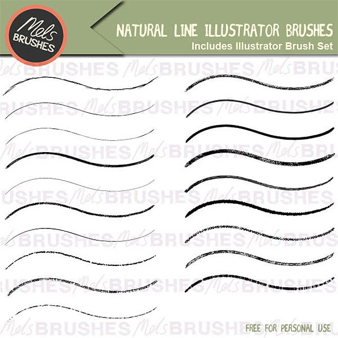 Free Natural Line Illustrator Brushes