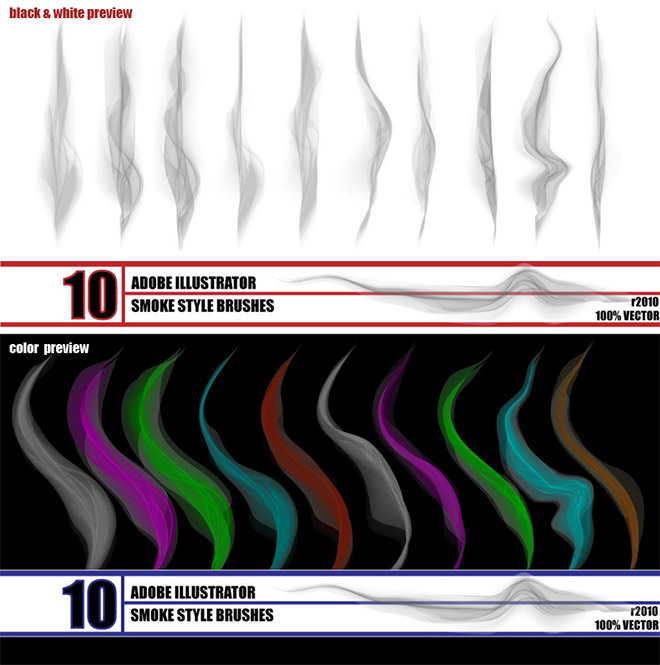 Smoke Illustrator brush pack