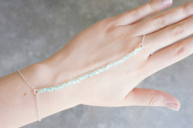 Turquoise beaded ring bracelet