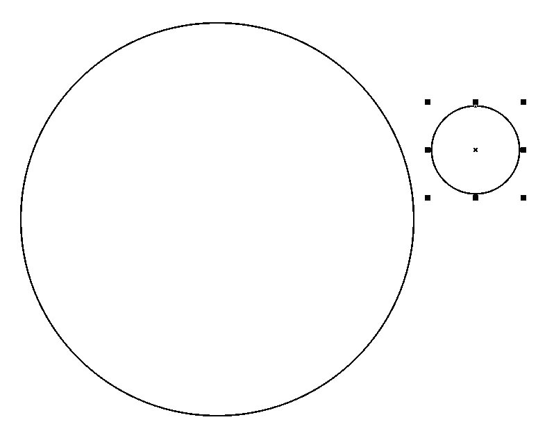 Рис. 29. Две окружности разного диаметра — заготовки для создания шестеренки