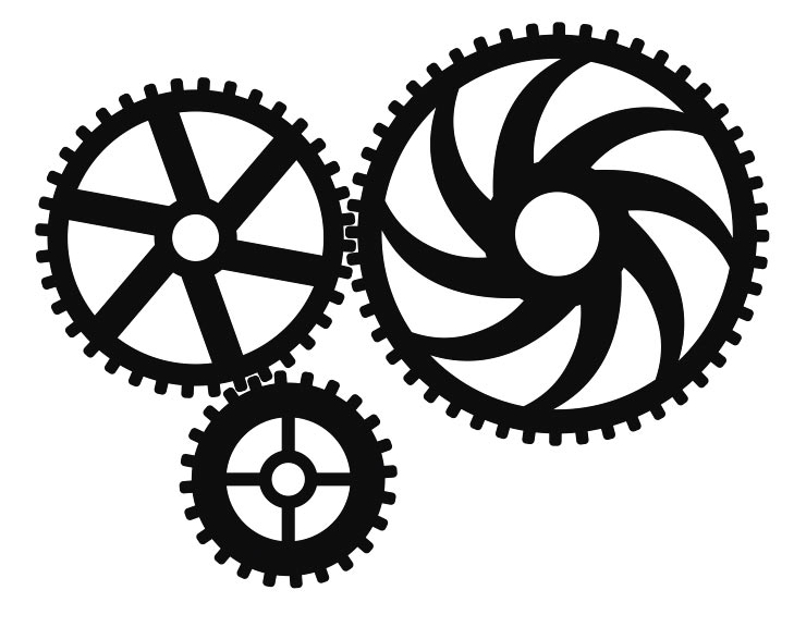 Рис. 58. Схематическое изображение механизма из трех шестеренок