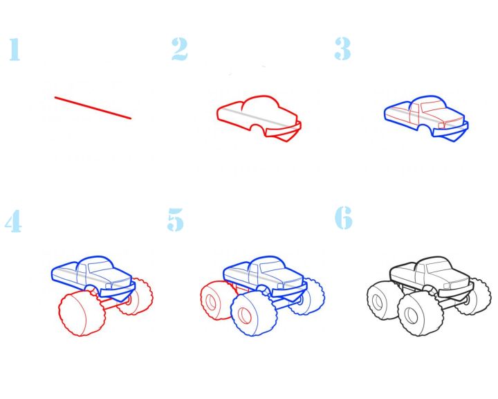 Как нарисовать машину пошагово картинки