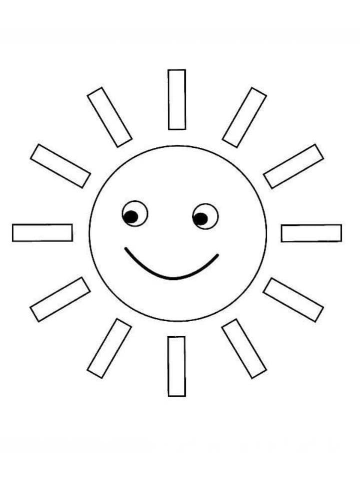 Раскраска солнышко с улыбкой и лучиками   распечатать (10)