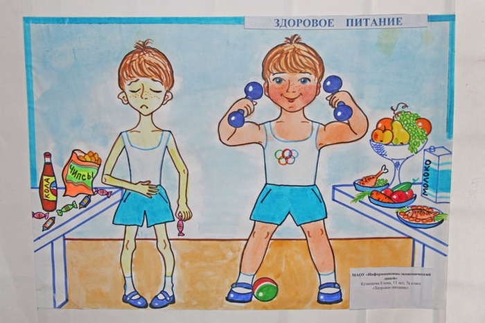 Рисунки о здоровом образе жизни и спорте 011