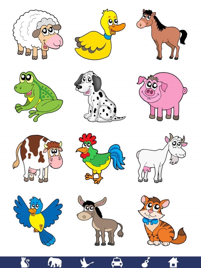нарисованные цветные картинки животных для детей 001
