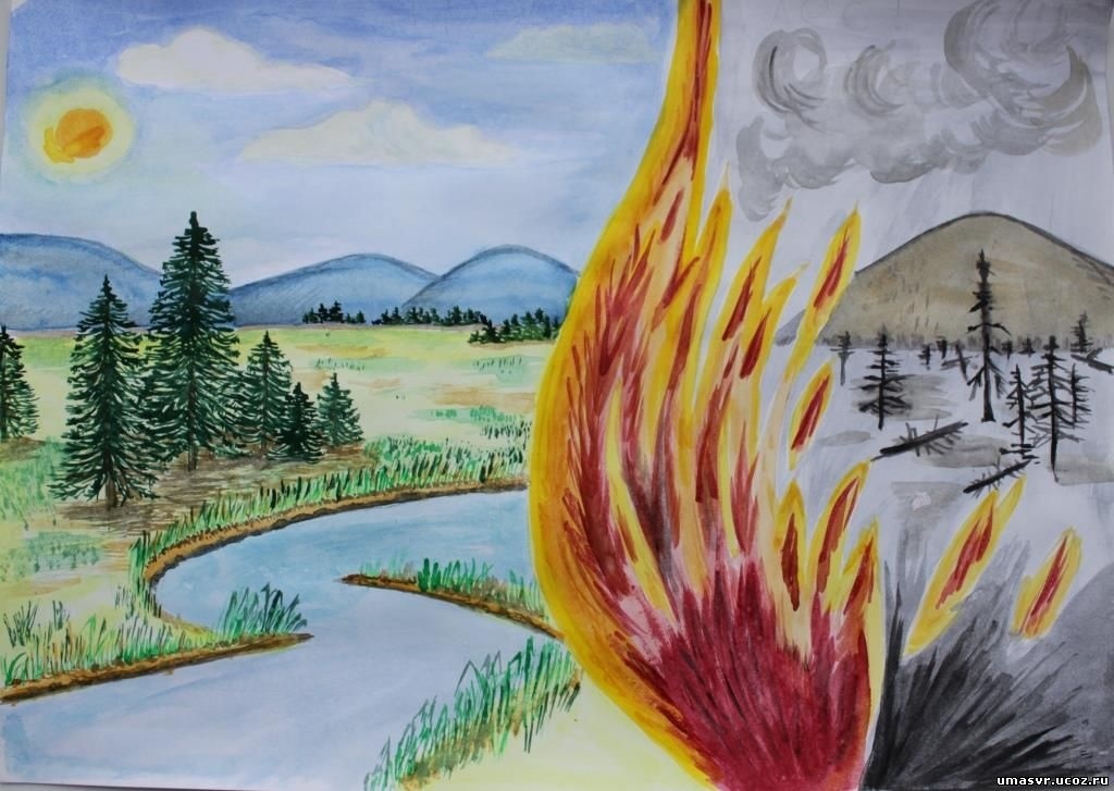Красивые рисунки на тему Берегите лес от пожара 012