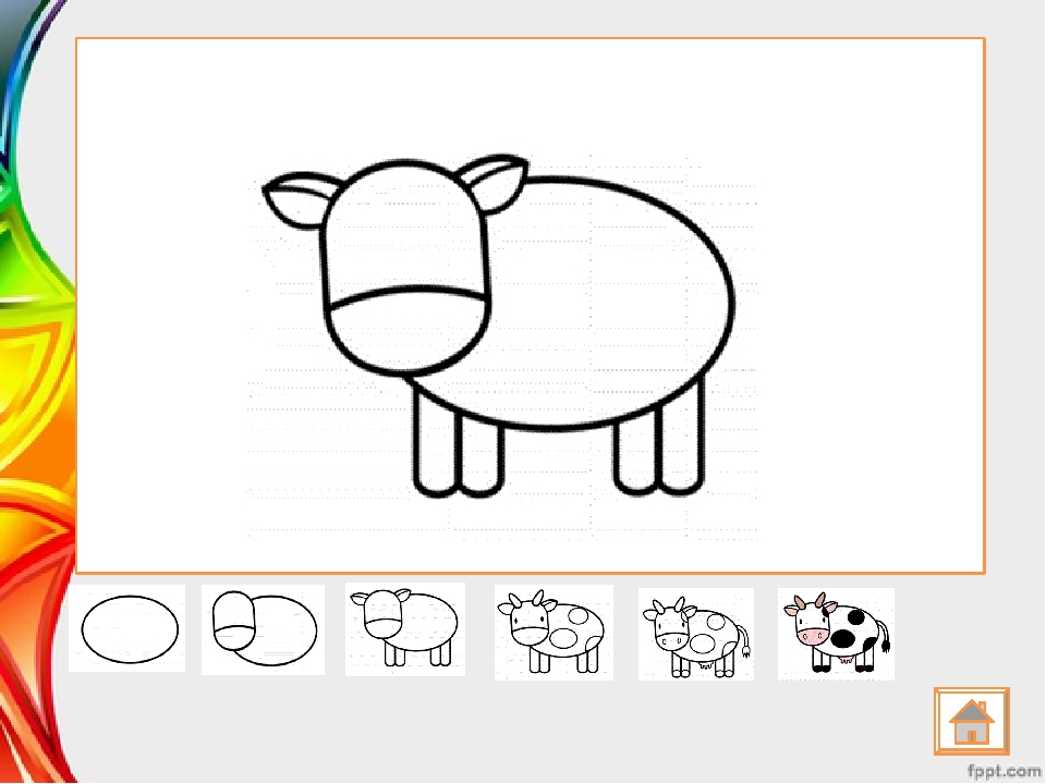 Как нарисовать корову видеоурок