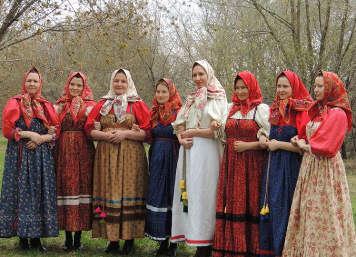 как нарисовать русский народный костюм