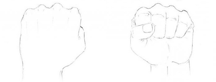 как нарисовать кулак