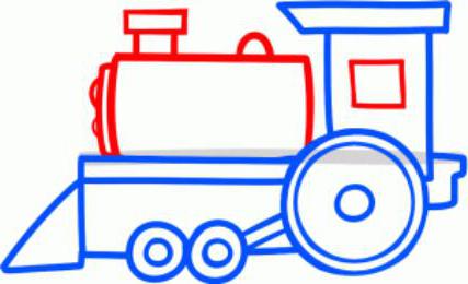 детская железная дорога нарисовать поэтапно