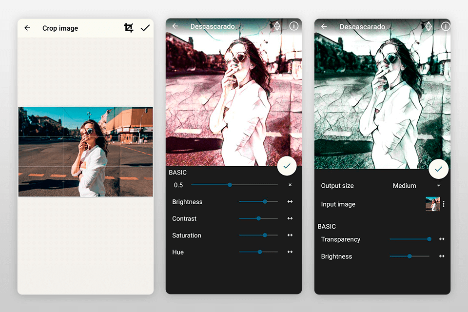 painnt pro art filters cartoon pictures app interface