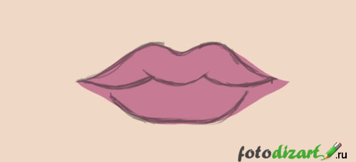 как рисовать губы поэтапно