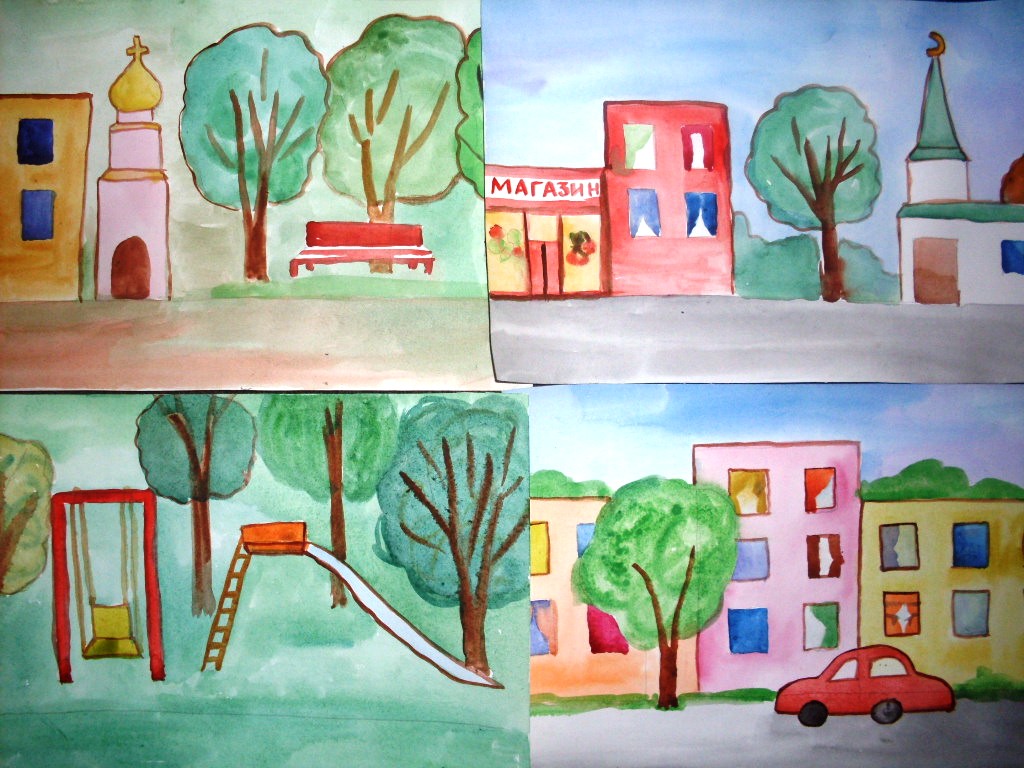 В городе урок 1 класс. Город рисунок. Городской пейзаж рисунки детей. Город рисунок для детей. Рисунки на изо.