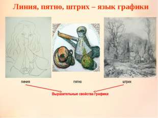 Линия, пятно, штрих – язык графики линия пятно штрих Выразительные свойства г Линия, пятно, штрих – язык графики линия пятно штрих Выразительные свойства г
