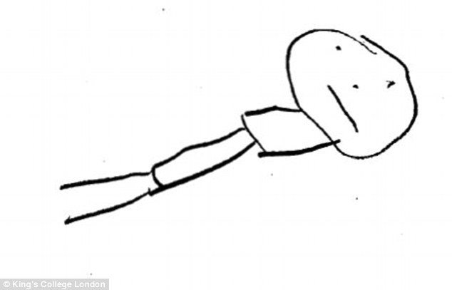 Each drawing was given a grade between 0 and 12 depending on the presence of features such as a head, nose, ears, hair, body and arms. The scoring system ignored features such as proportion for the study