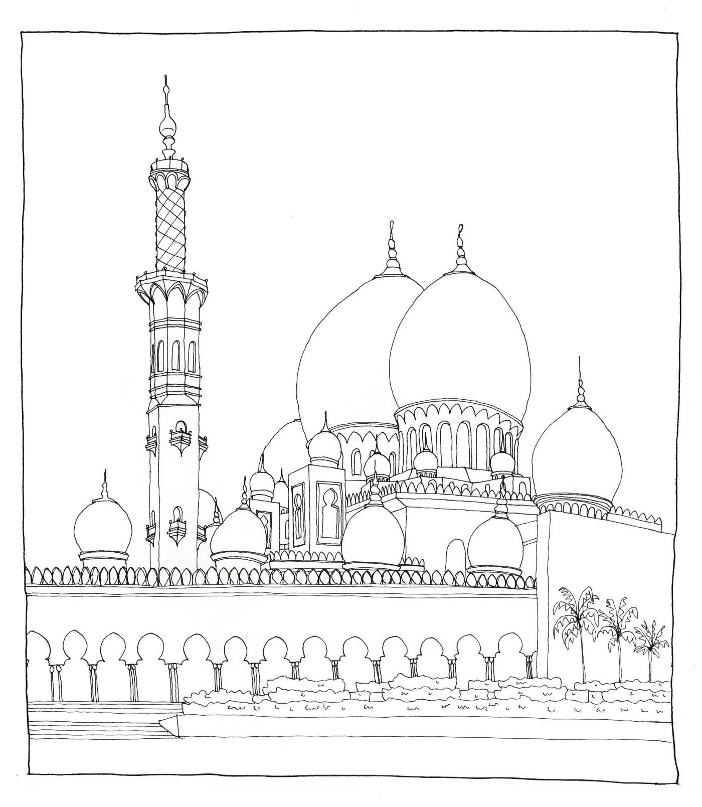 Мечеть шейха Зайда фасад чертежи