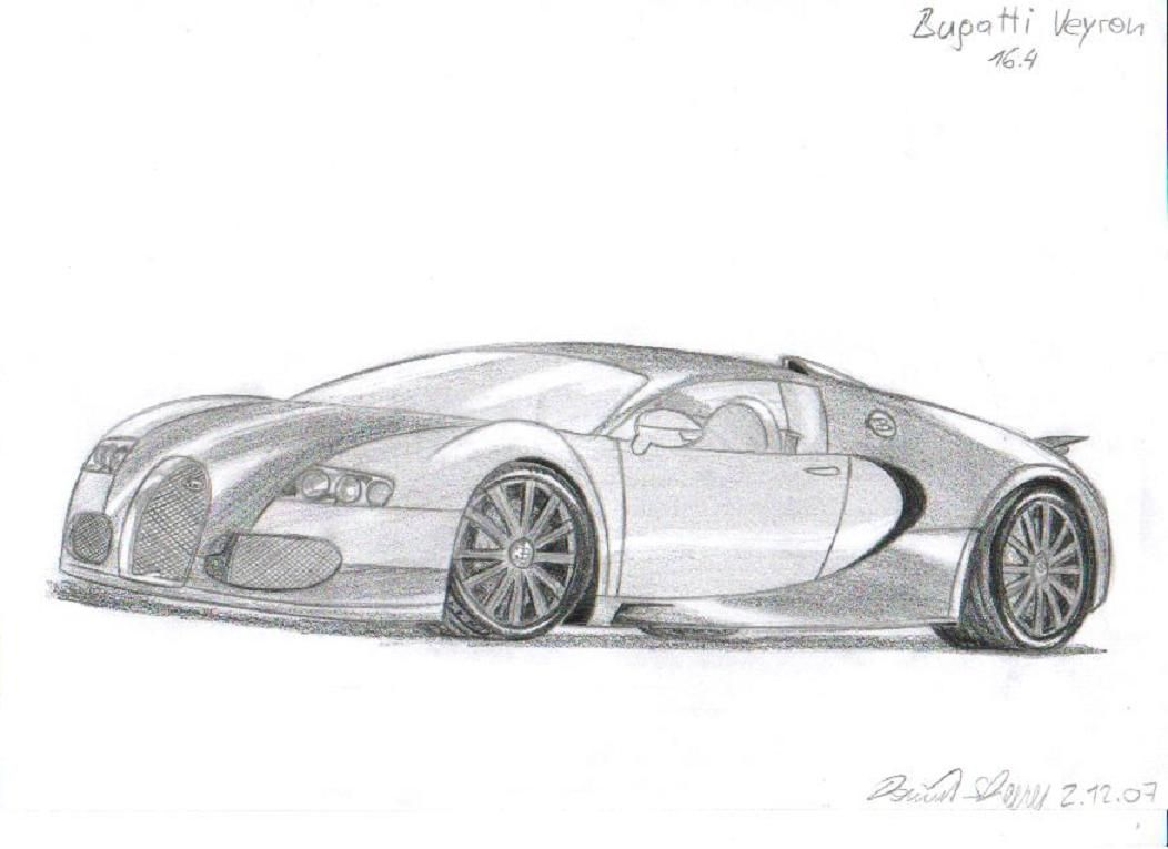 Bugatti рисунок карандашом