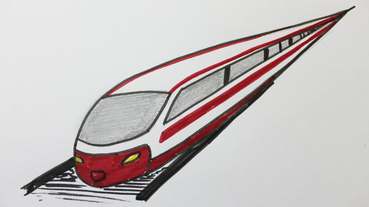 Как нарисовать поезд легко и быстро