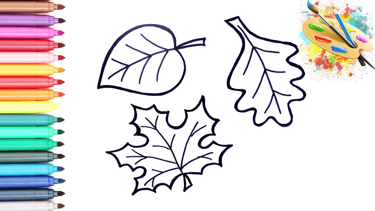 Как можно раскрасить 5 листочков. Листья раскраска. Рисование листьями. Рисование на листьях для детей. Листья раскраска для детей.