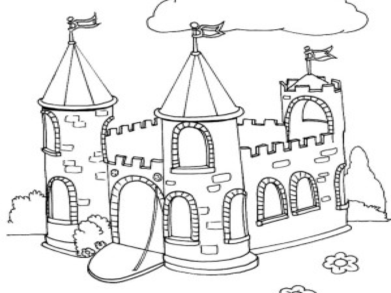 Раскраска замок средневековья