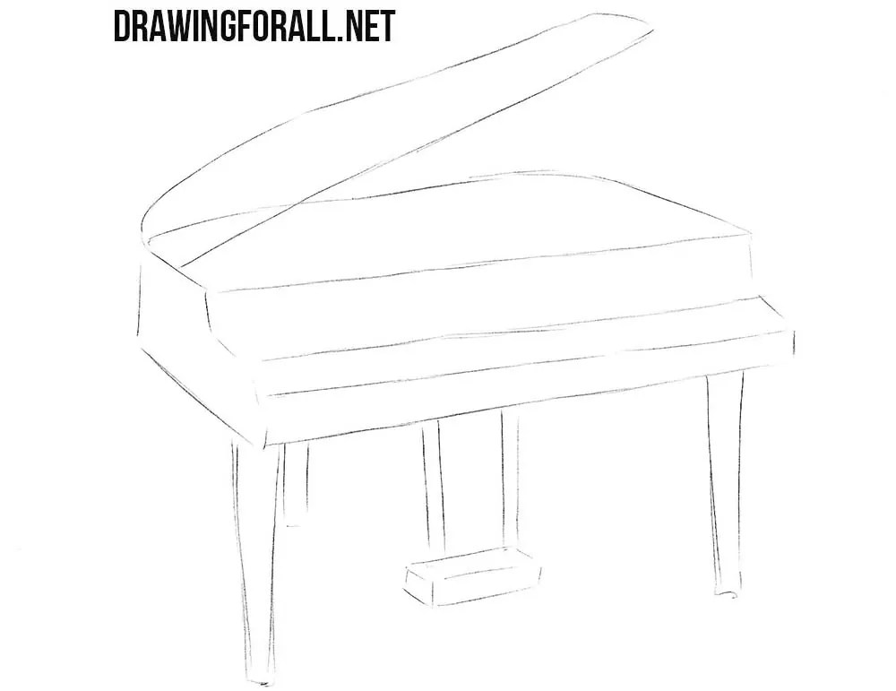 Как нарисовать фортепиано карандашом поэтапно для начинающих Как